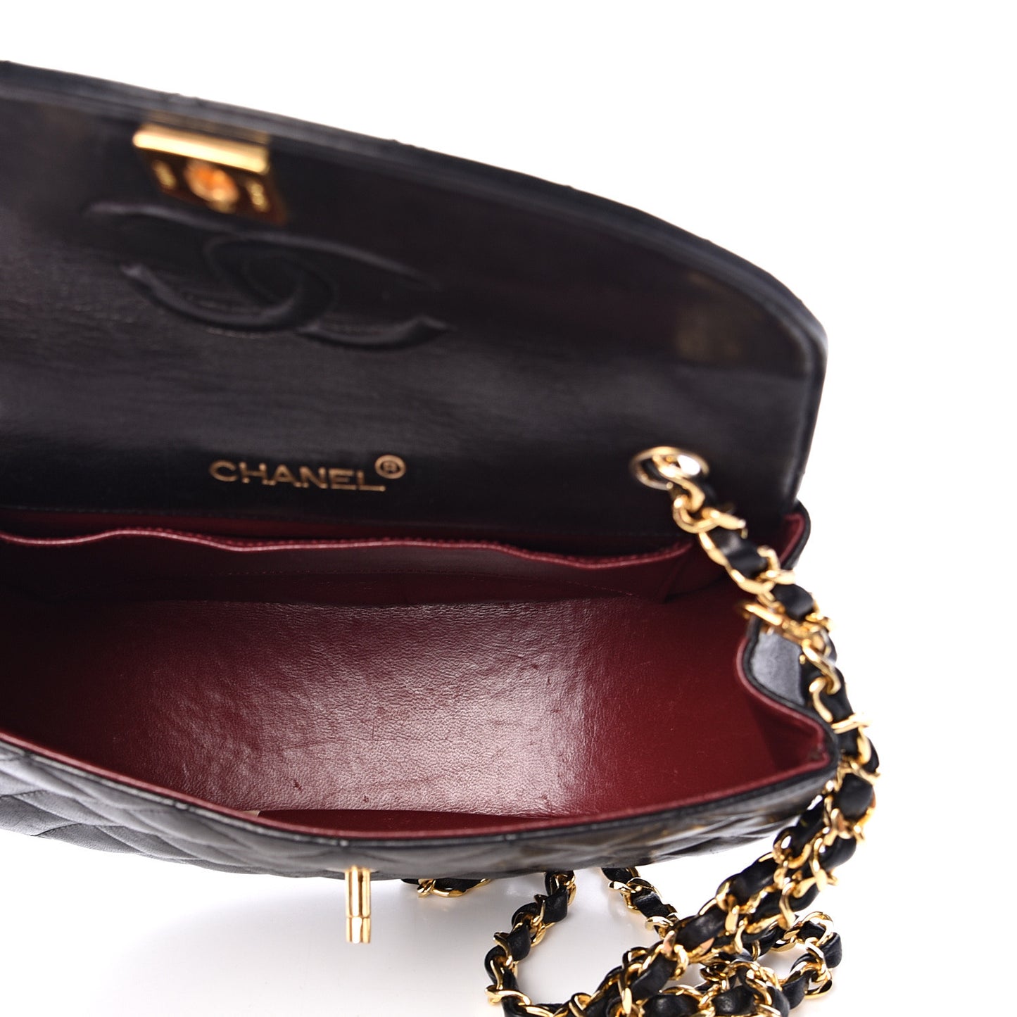 Lambskin Quilted Small Single Flap Black