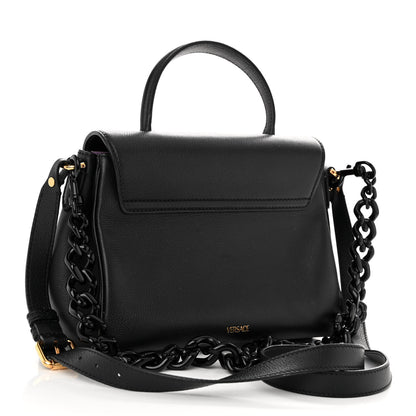 Versace Grained Calfskin La Medusa Top Handle Bag Black Lilac 3 of 10