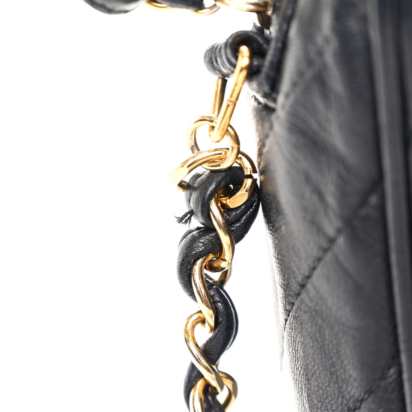Lambskin Chevron Quilted Tassel Camera Case Navy