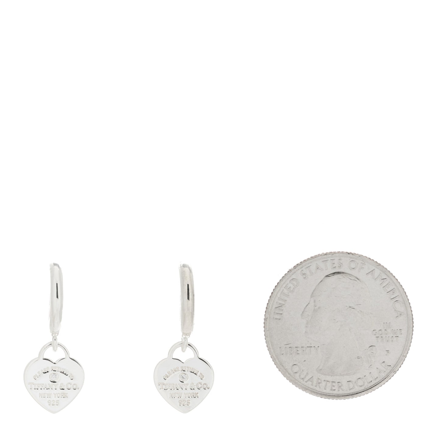 Sterling Silver Diamond Mini Return To Tiffany Heart Hoop Earrings