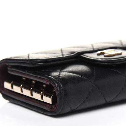 Chanel Lambskin Quilted 4 Key Holder Black 12 of 16