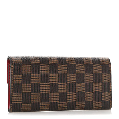 Louis Vuitton Damier Ebene Emilie Wallet Red 3 of 9
