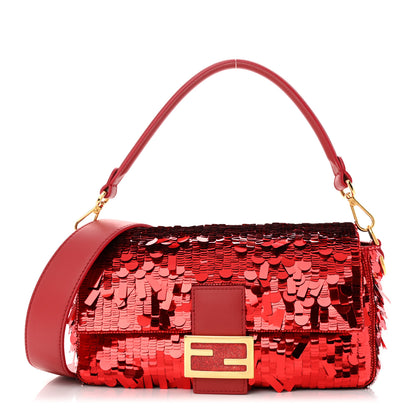 Fendi Sequin Paillettes Vitello Grace Sex and the City Baguette Mattone 1 of 10