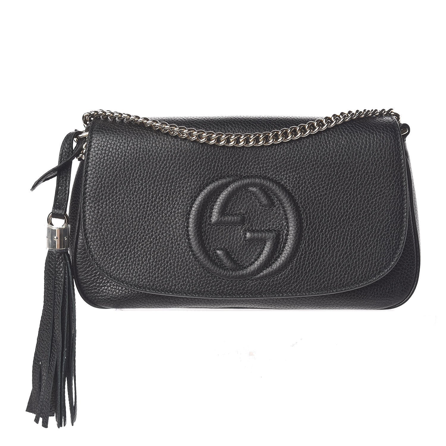 Gucci Pebbled Calfskin Medium Soho Flap Crossbody Black 1 of 10