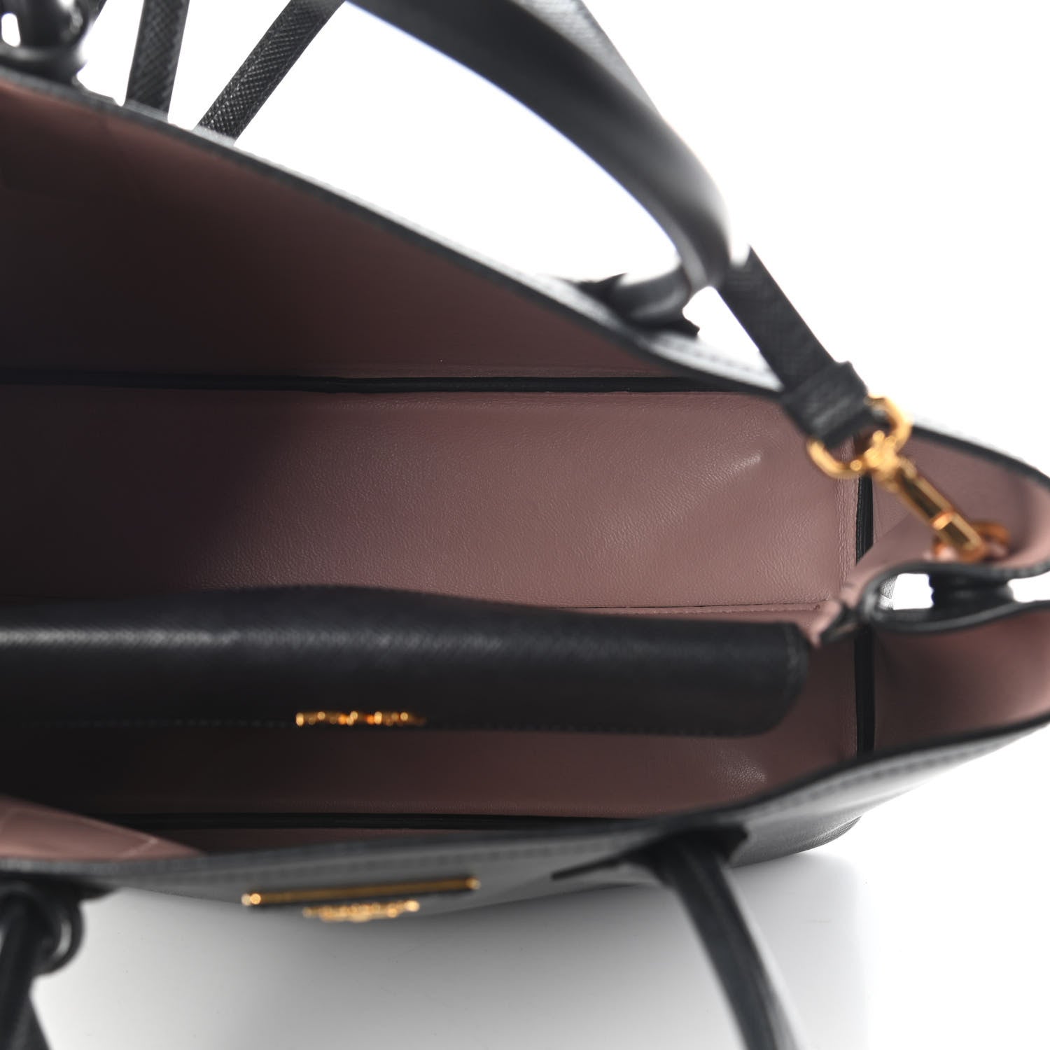Prada Saffiano Cuir Medium Double Bag Black Mughetto 7 of 9