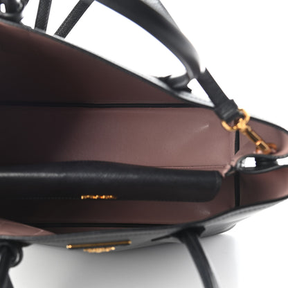 Prada Saffiano Cuir Medium Double Bag Black Mughetto 7 of 9