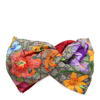 Gucci Silk Monogram Flora Print Headband M Red 1 of 6