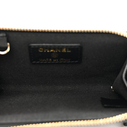 Chanel Caviar Camellia Embossed Key Holder Case Black 5 of 8