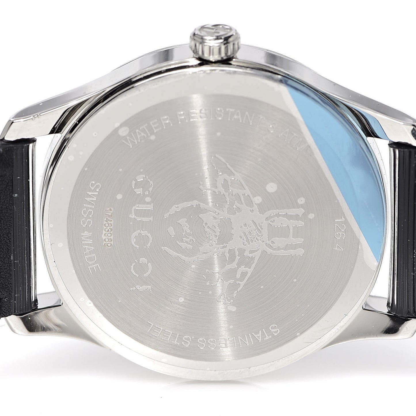 Stainless Steel Calfskin 38mm G-Timeless Bee Star Hologram Quartz Watch Black