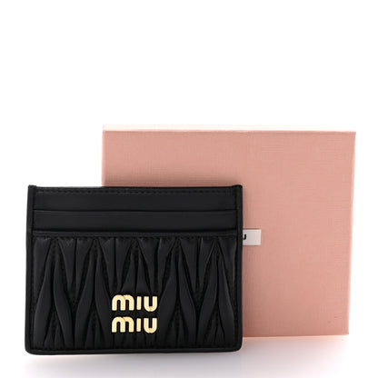 Miu Miu Nappa Matelasse Card Holder Black 8 of 8