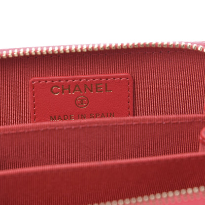 Chanel Caviar Quilted Zip Coin Purse Red 5 of 7