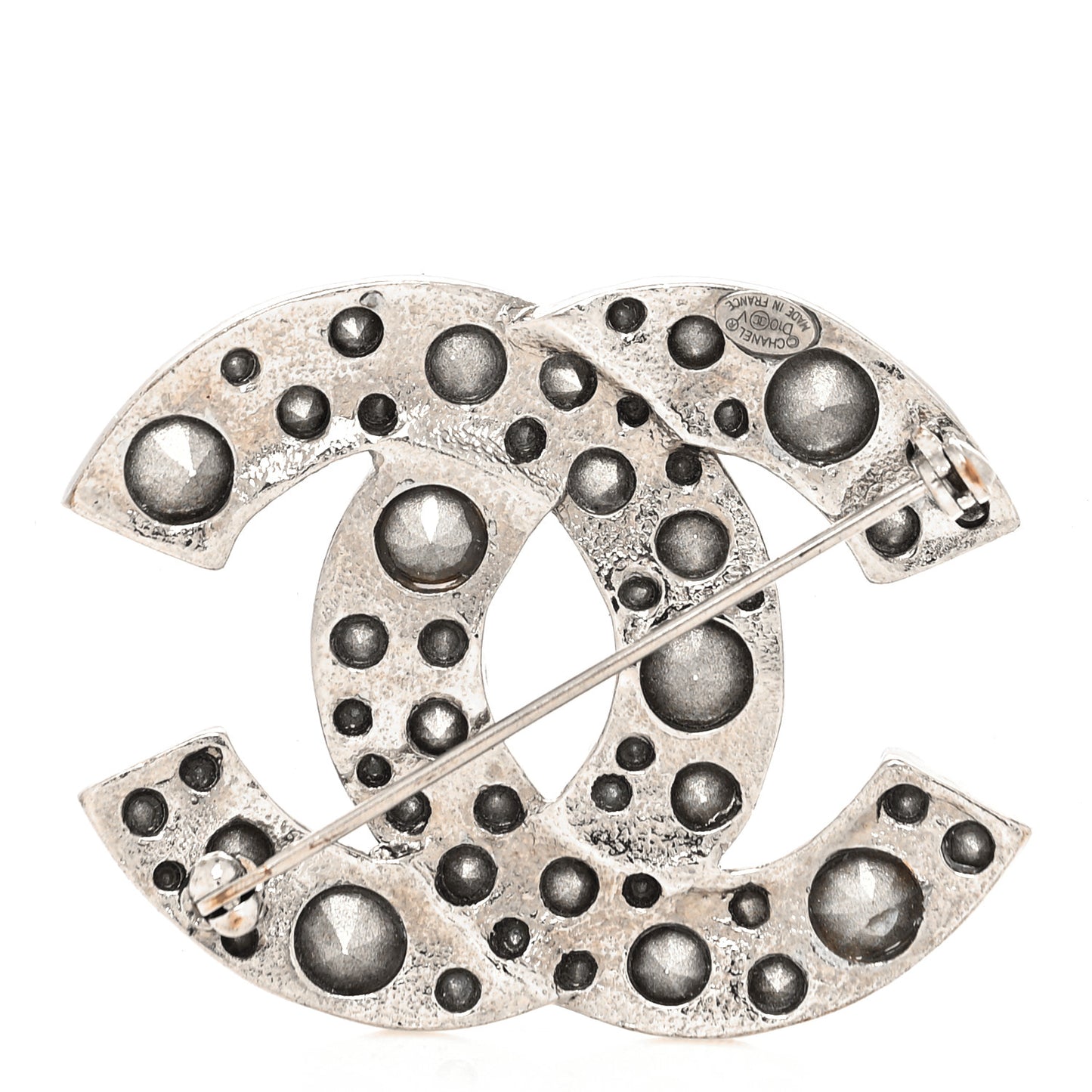 Crystal Large CC Brooch Silver