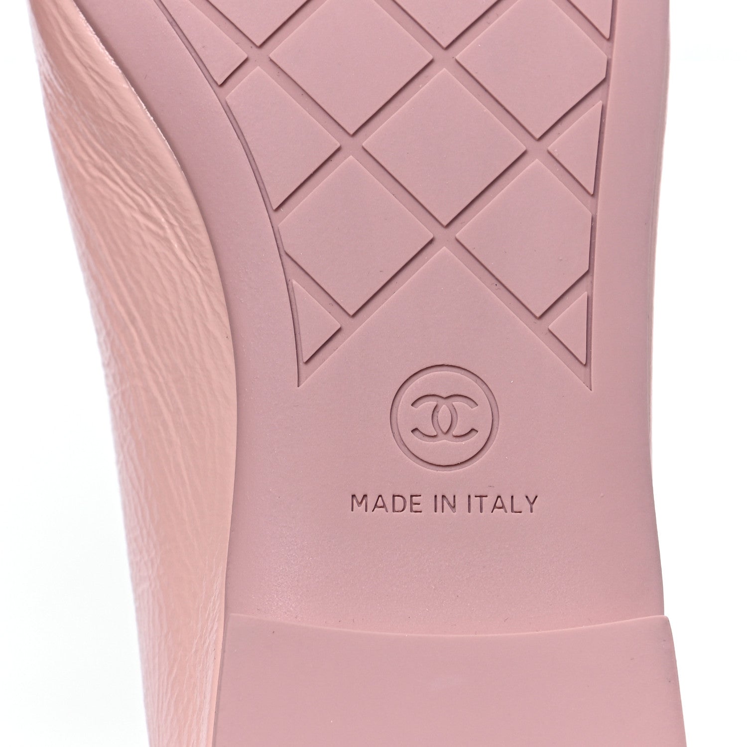 Chanel Shiny Crumpled Calfskin Patent CC Cap Toe Ballerina Flats 40 Light Pink Black 6 of 9