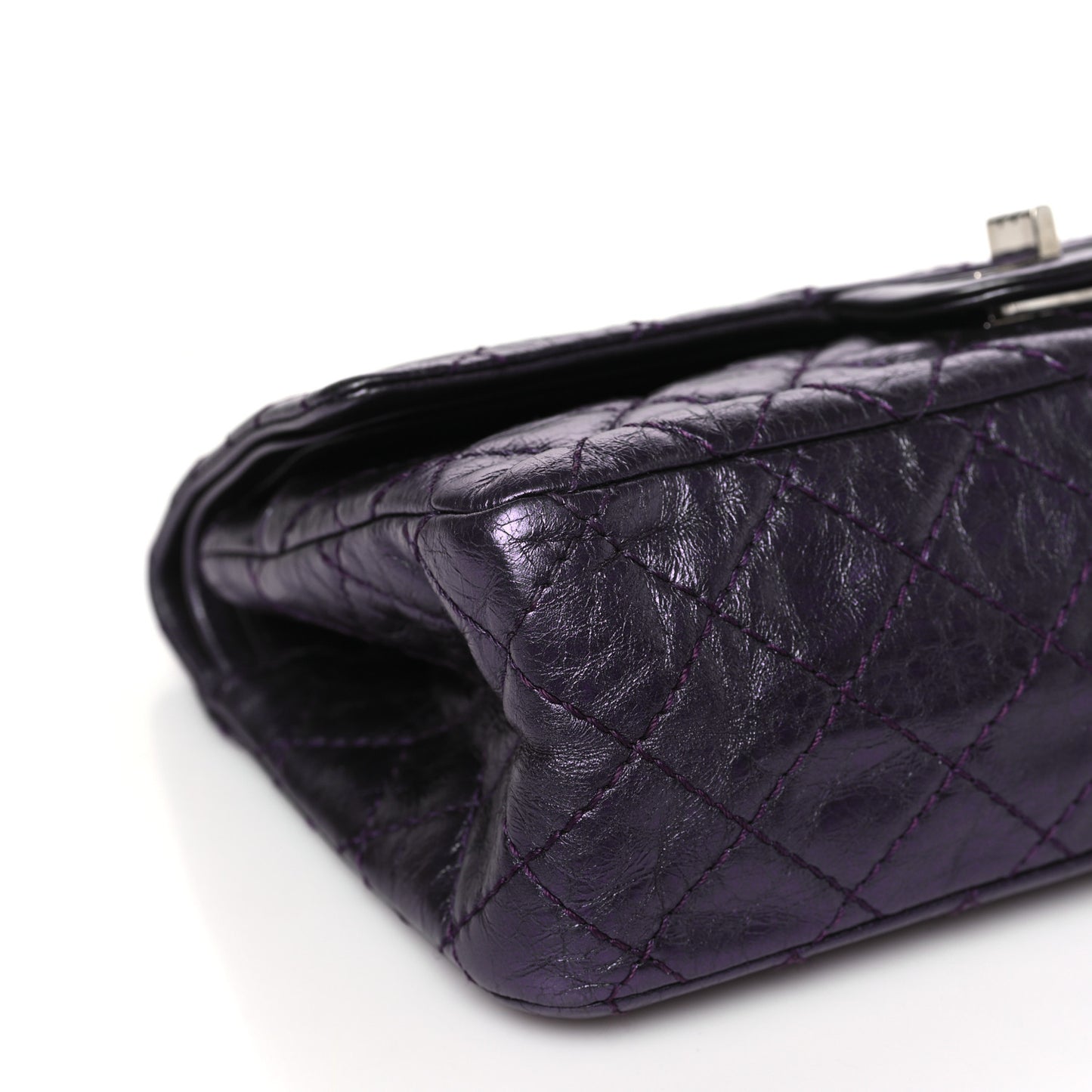 Metallic Aged Calfskin Quilted 2.55 Reissue 225 Flap Purple