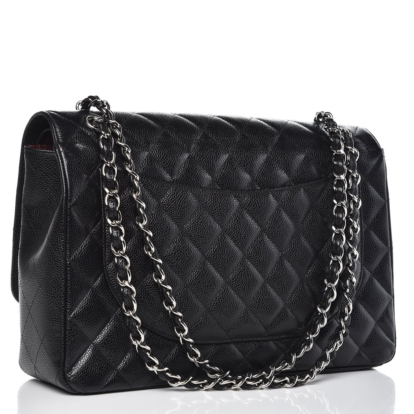 Caviar Quilted Maxi Double Flap Black