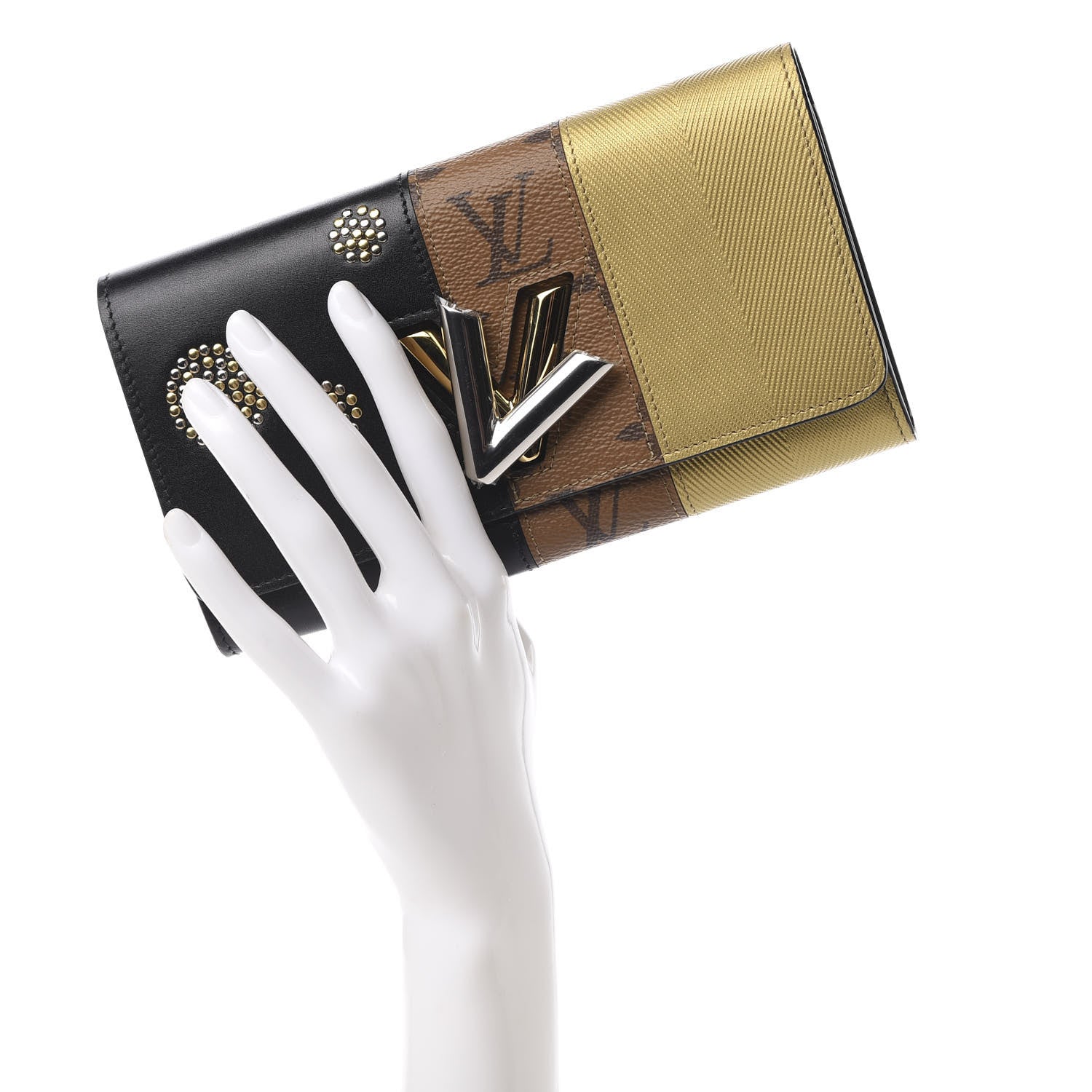 Louis Vuitton Reverse Monogram Studded Night Lights Twist Wallet 2 of 8