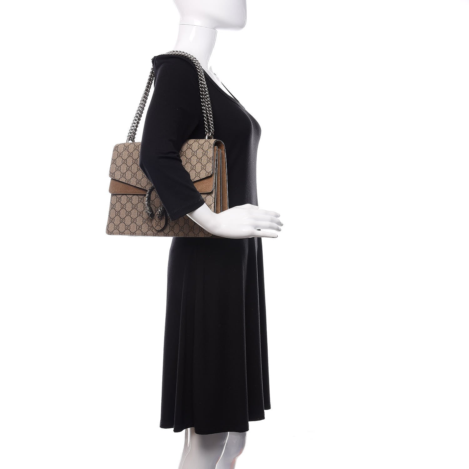 Gucci GG Supreme Monogram Medium Dionysus Shoulder Bag Taupe 2 of 15