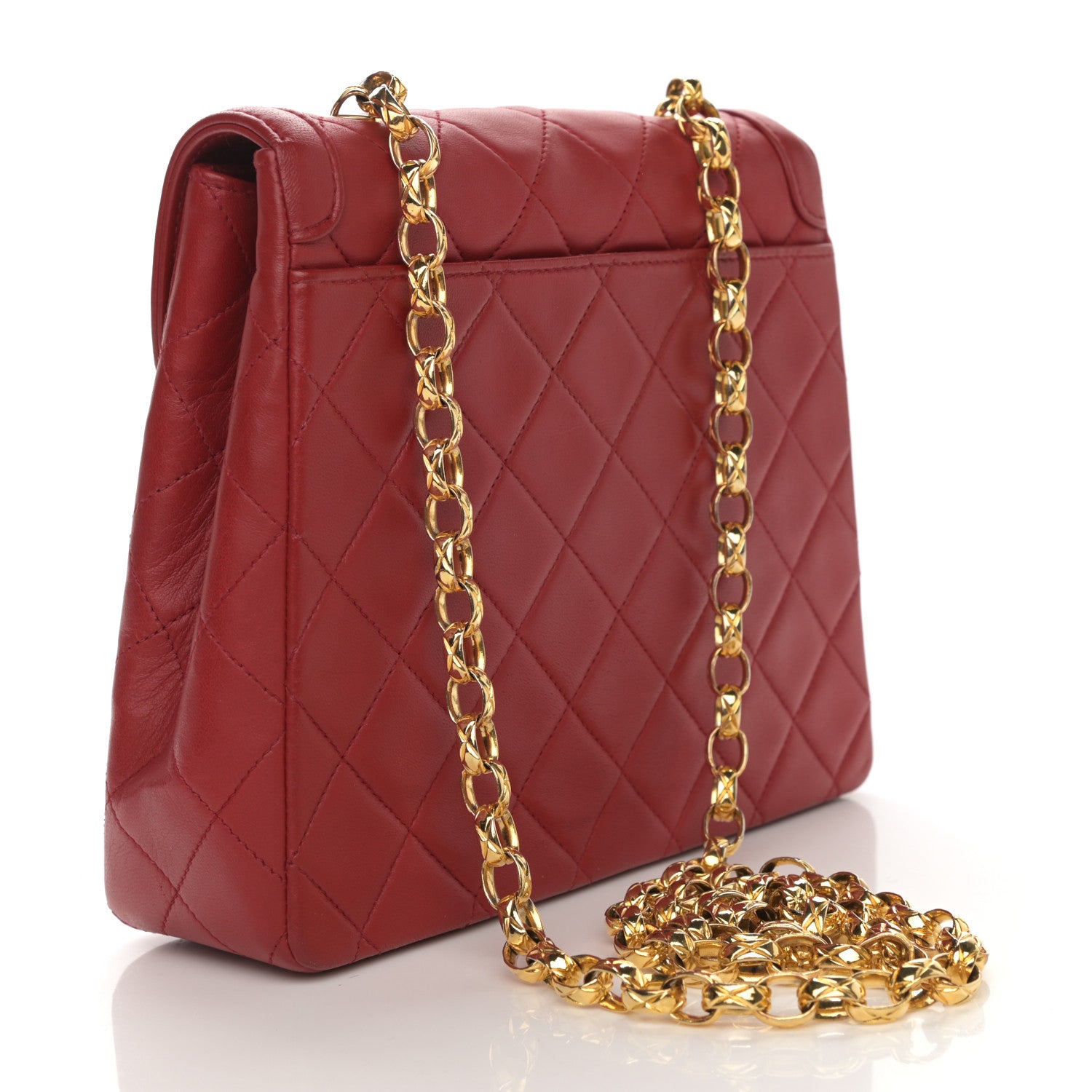 Chanel Lambskin Quilted Small Single Flap Red 2 of 8