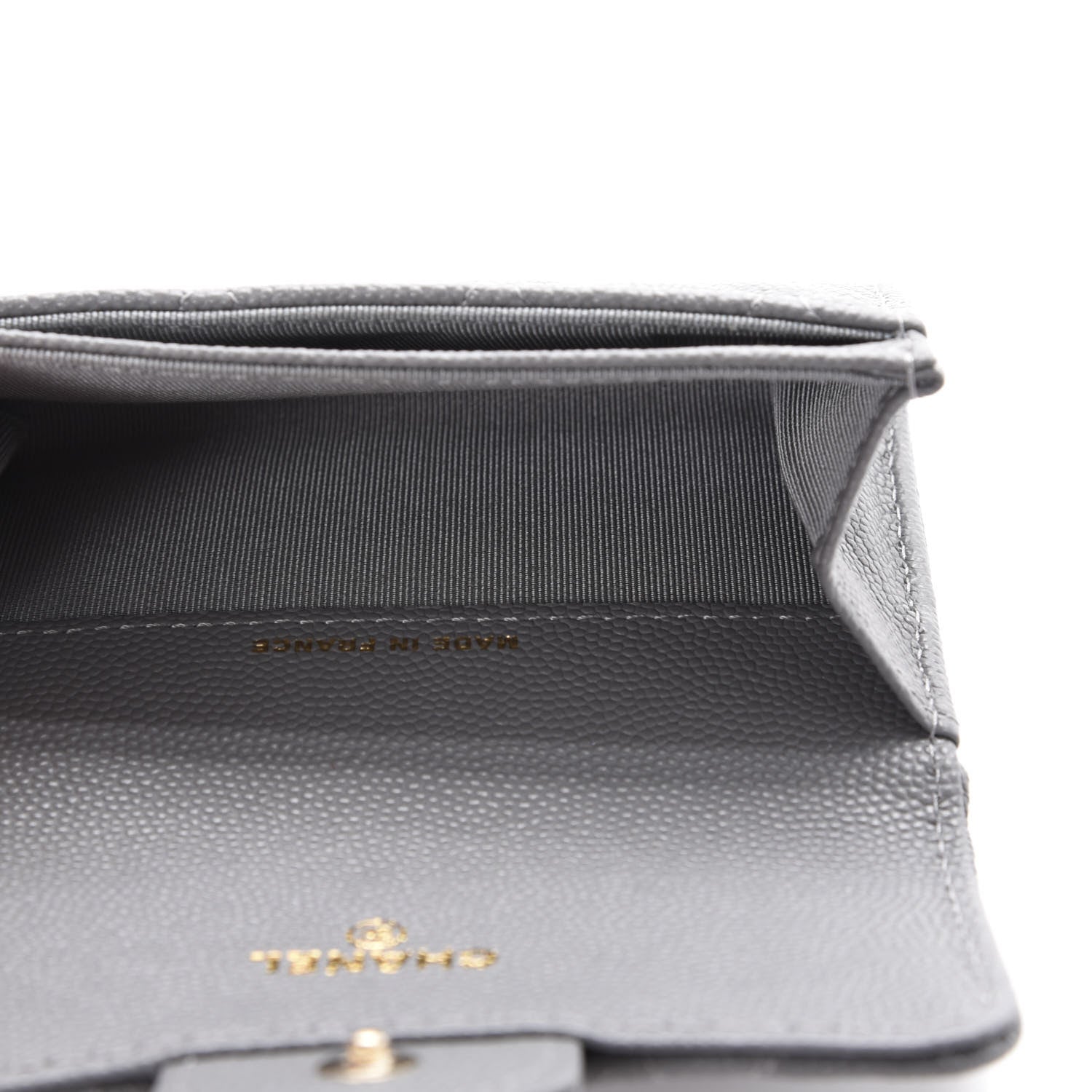 Chanel Caviar Quilted Flap Card Holder Wallet Dark Grey 5 of 10
