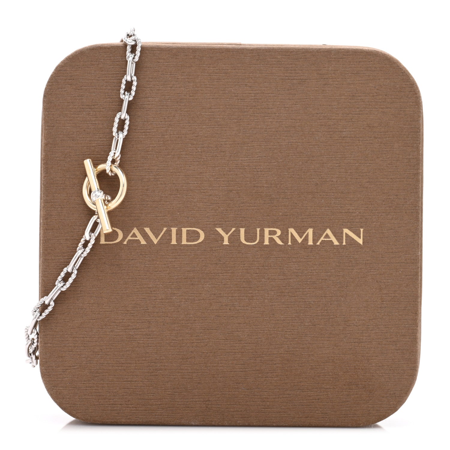 David Yurman Sterling Silver 18K Yellow Gold 3mm DY Madison Toggle Chain Bracelet 4 of 4