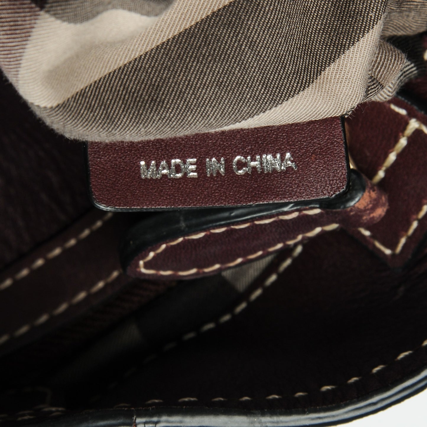 Calfskin Saddle Stitch Small Canterbury Tote Burgundy