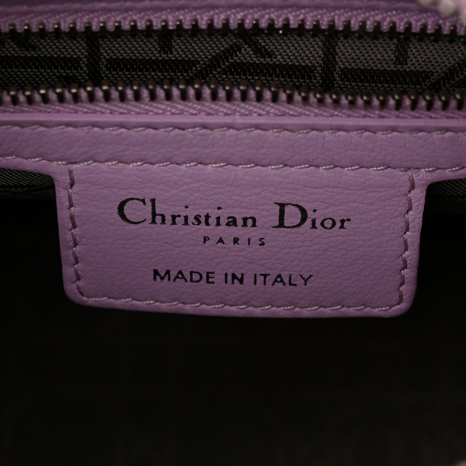 Christian Dior Lambskin Cannage Medium Lady Dior Purple 6 of 10