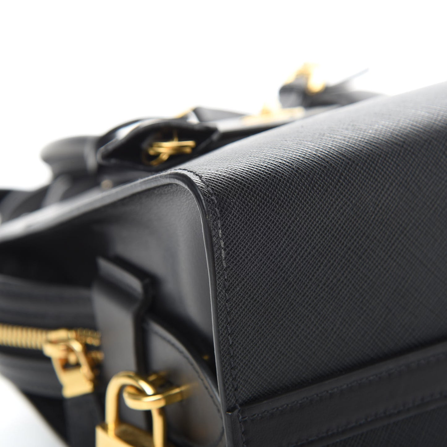 Saffiano City Calfskin Small Esplanade Tote Black