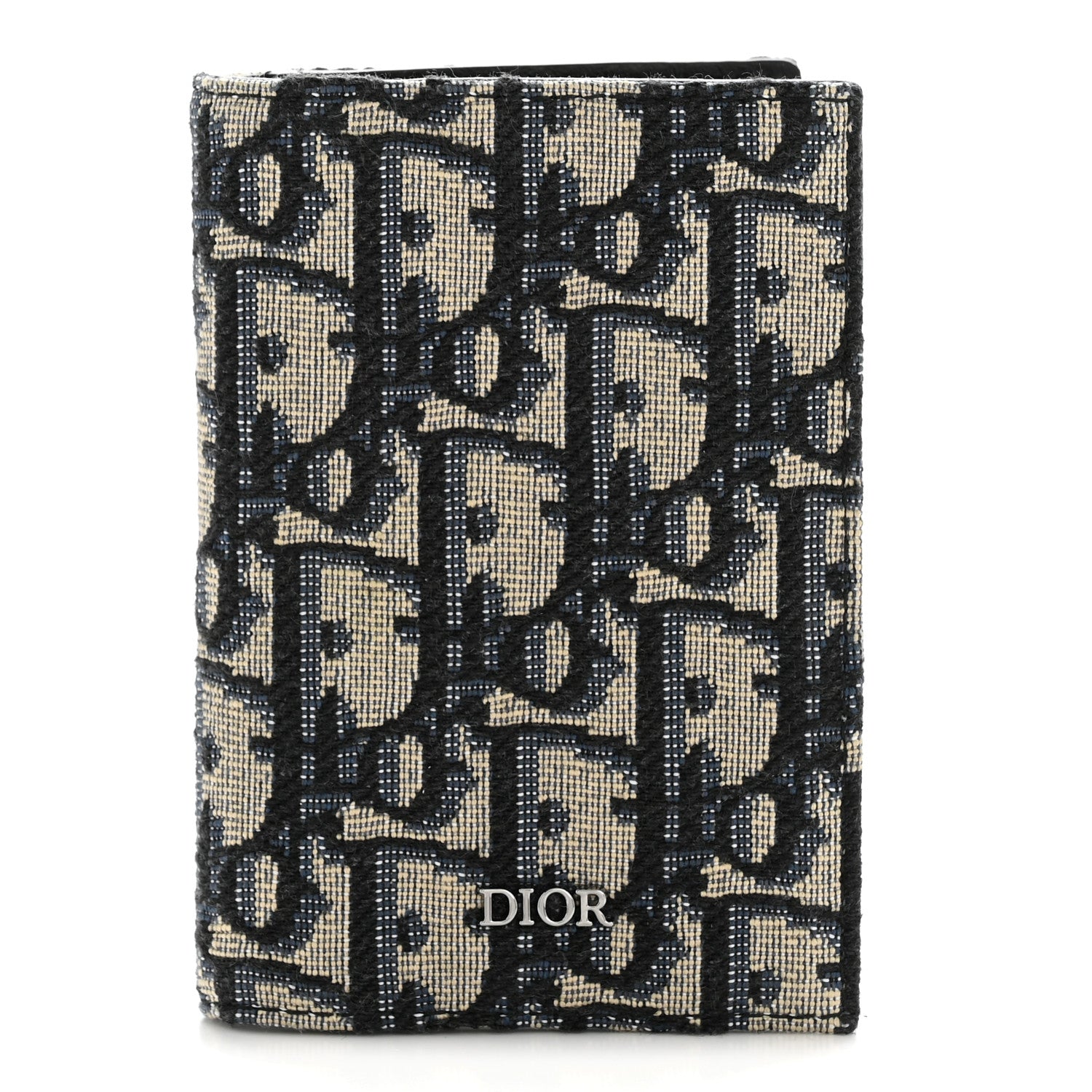 Christian Dior Oblique Bi-Fold Card Holder Blue 1 of 7