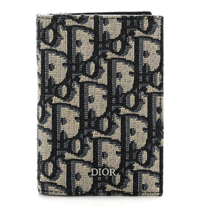 Christian Dior Oblique Bi-Fold Card Holder Blue 1 of 7