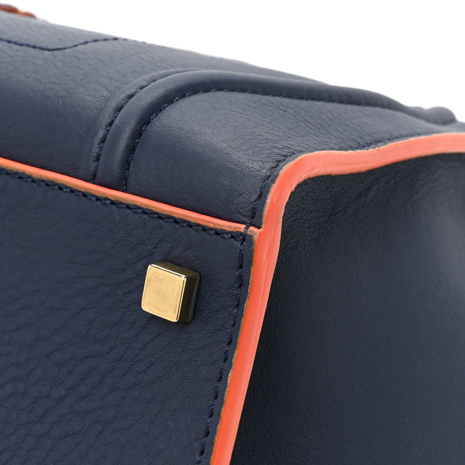 Celine Supple Calfskin Large Phantom Luggage Navy Blue Orange 11 of 13