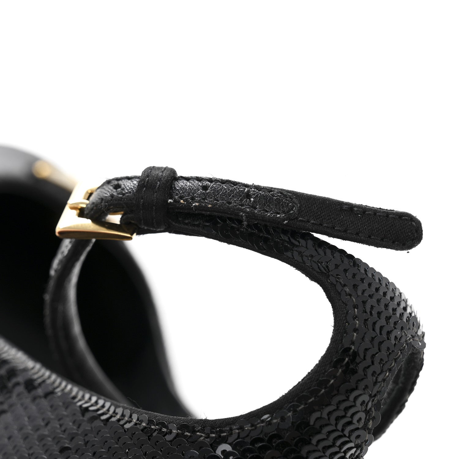 Prada Sequin Triangle Pumps 37.5 Black 10 of 11