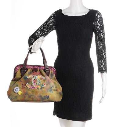 Chanel Washed Toile Graffiti On The Pavements Bowler Khaki Multicolor 2 of 9