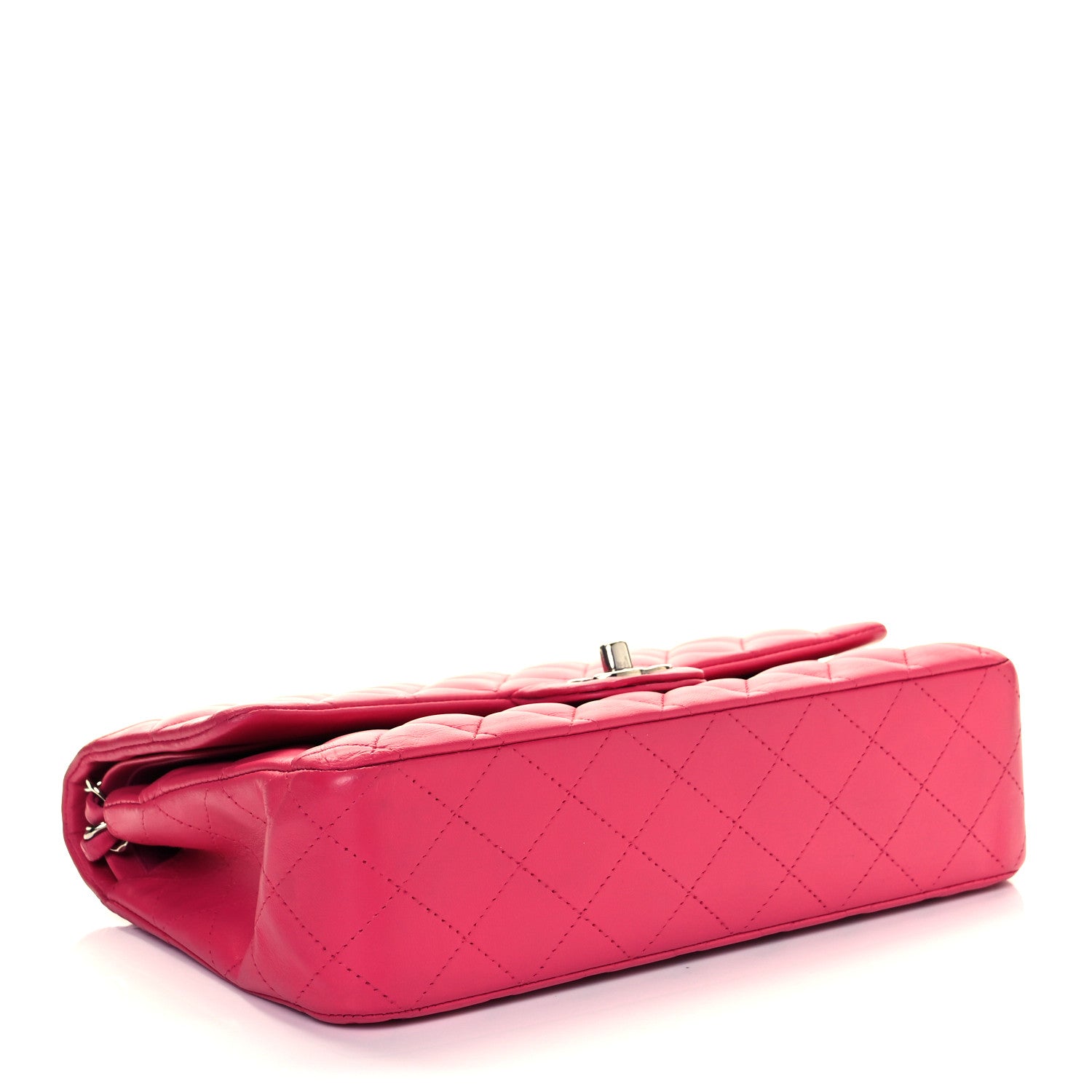 Chanel Lambskin Quilted Medium Double Flap Dark Pink 4 of 9