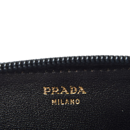 Prada Tessuto Nylon Quilted Compact Zip Around Wallet Black 6 of 7