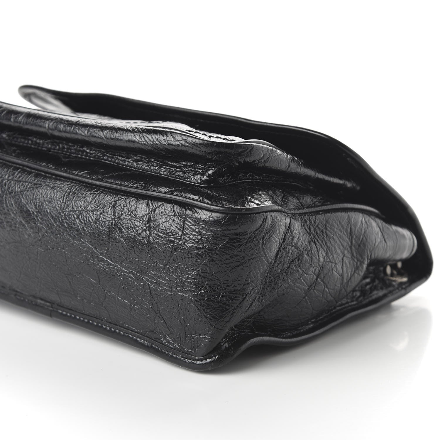 Saint Laurent Crinkled Calfskin Matelasse Monogram Medium Niki Chain Satchel Black 7 of 9