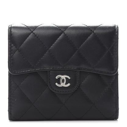 Chanel Lambskin Quilted Small Compact Wallet Black 1 of 11