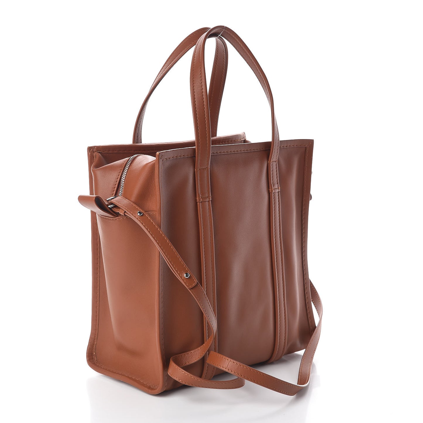 Agneau S Bazar Shopper Tote Marron Fauve