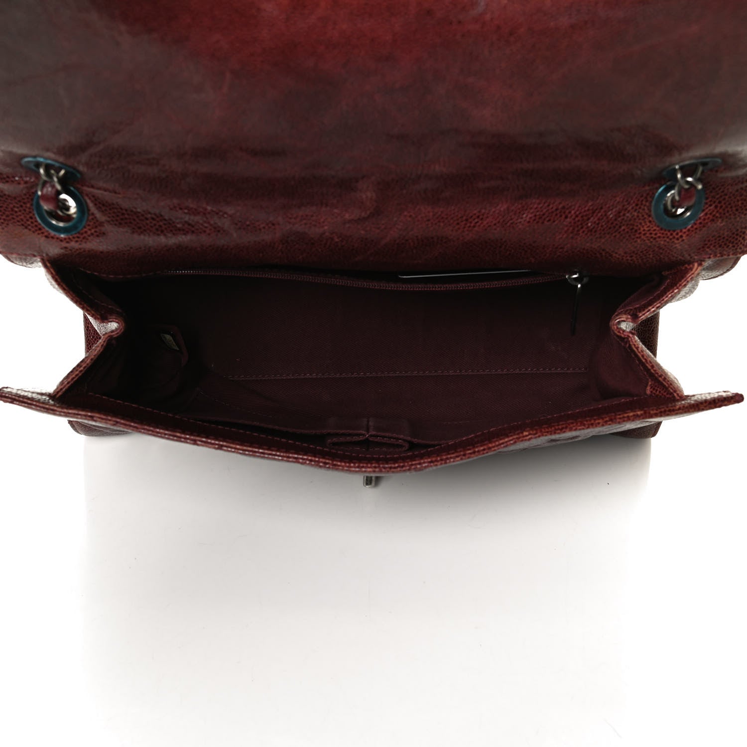 Chanel Crumpled Grained Calfskin Jumbo CC Crave Flap Burgundy 4 of 9