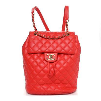 Chanel Lambskin Quilted Small Urban Spirit Backpack Red 1 of 10