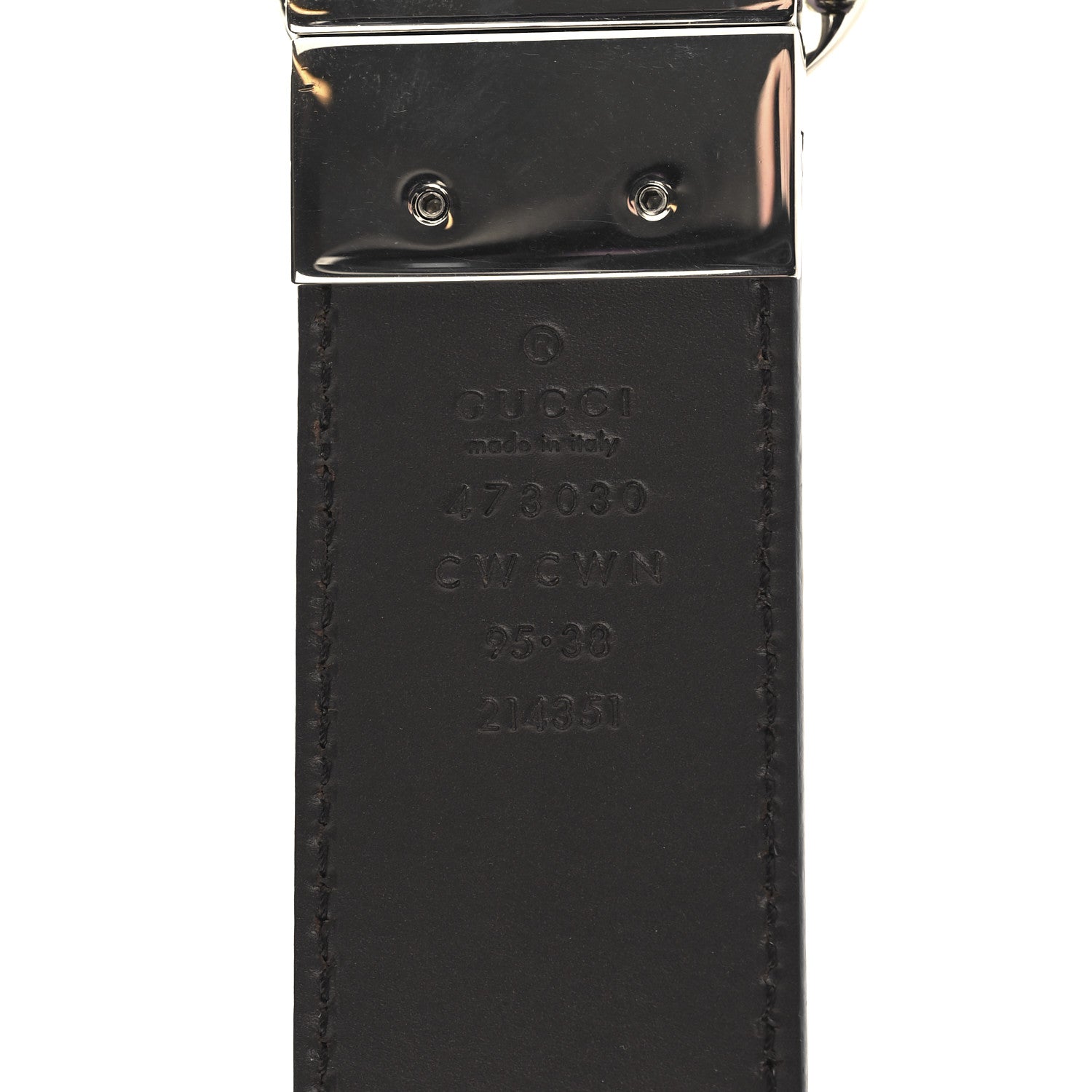 Gucci Guccissima Signature Interlocking G Reversible 37mm Belt 95 38 Black Cocoa 5 of 5