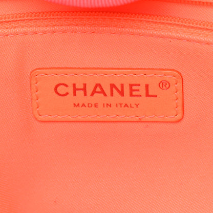 Chanel Mixed Fibers Calfskin Medium Deauville Tote Pink Orange 7 of 11