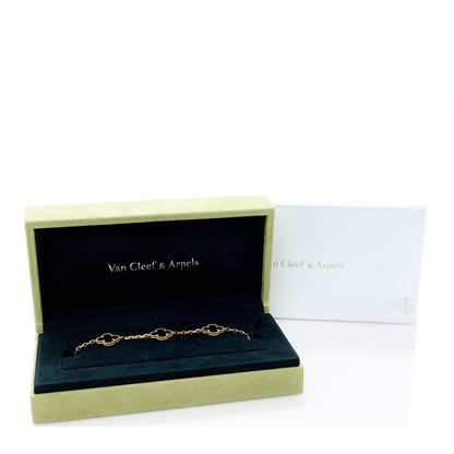 Van Cleef & Arpels 18K Yellow Gold Black Onyx 5 Motifs Vintage Alhambra Bracelet 5 of 5