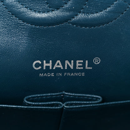 Chanel Patent Quilted Medium Double Flap Blue 6 of 12