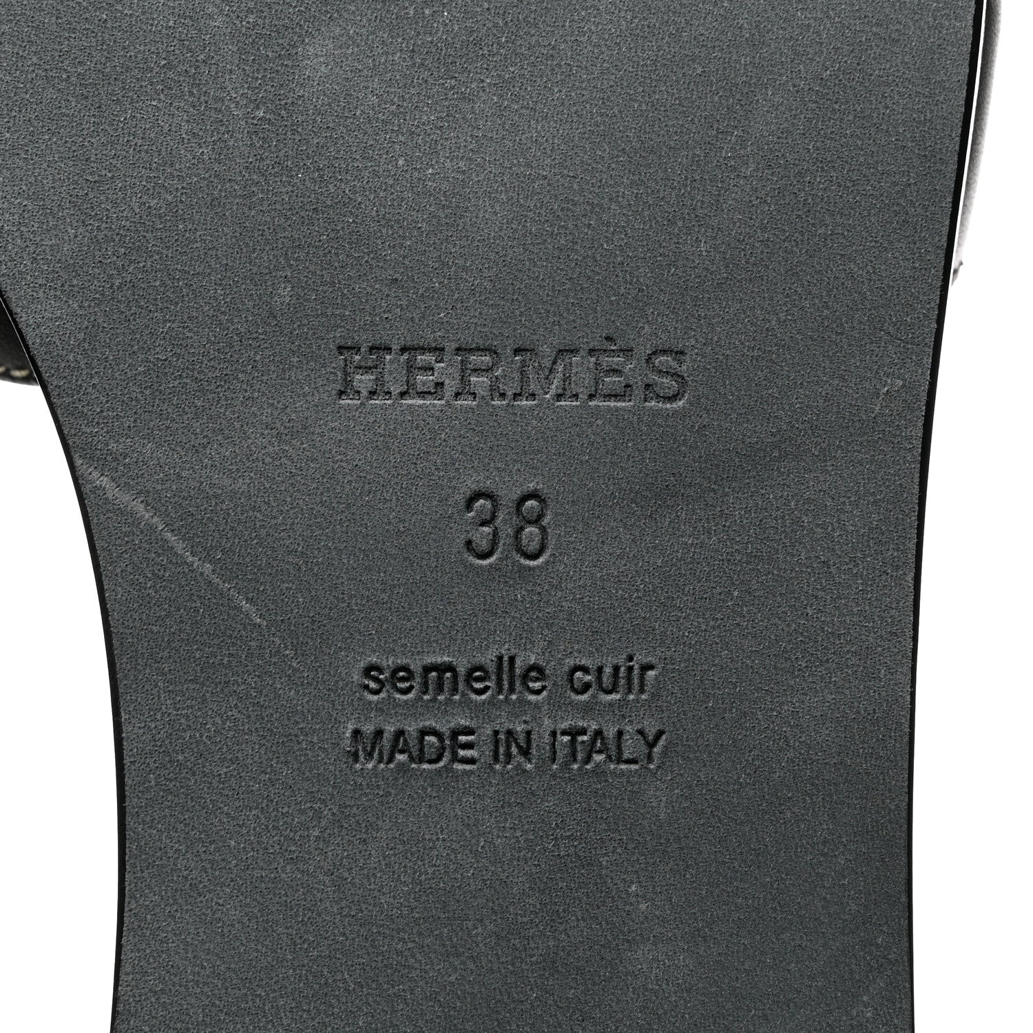 Hermes Box Calfskin Oran Sandals 38 Black 8 of 9