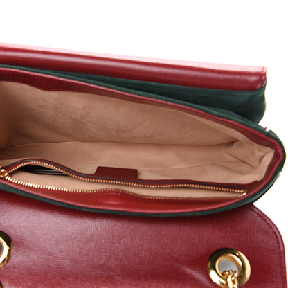 Gucci Suede Small Marina Chain Shoulder Bag Green Red 4 of 13