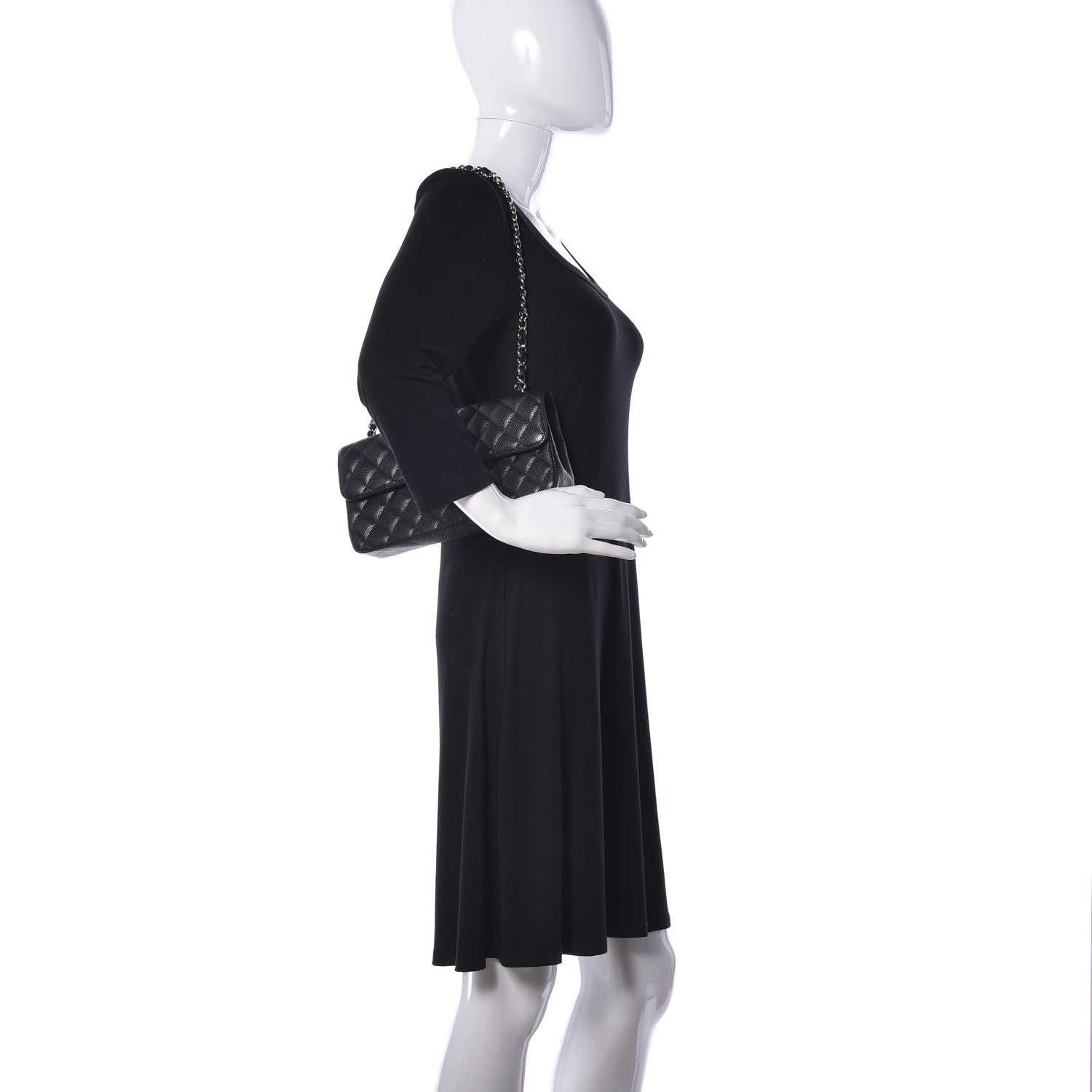 Chanel Caviar Quilted East West Flap Black 2 of 9