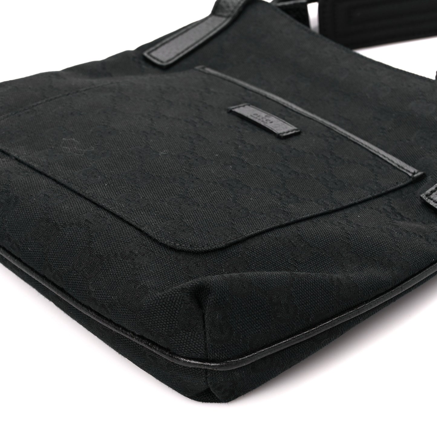 Monogram Flat Messenger Bag Black
