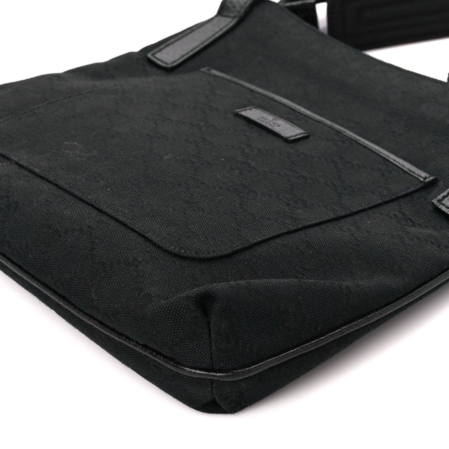 Gucci Monogram Flat Messenger Bag Black 12 of 12