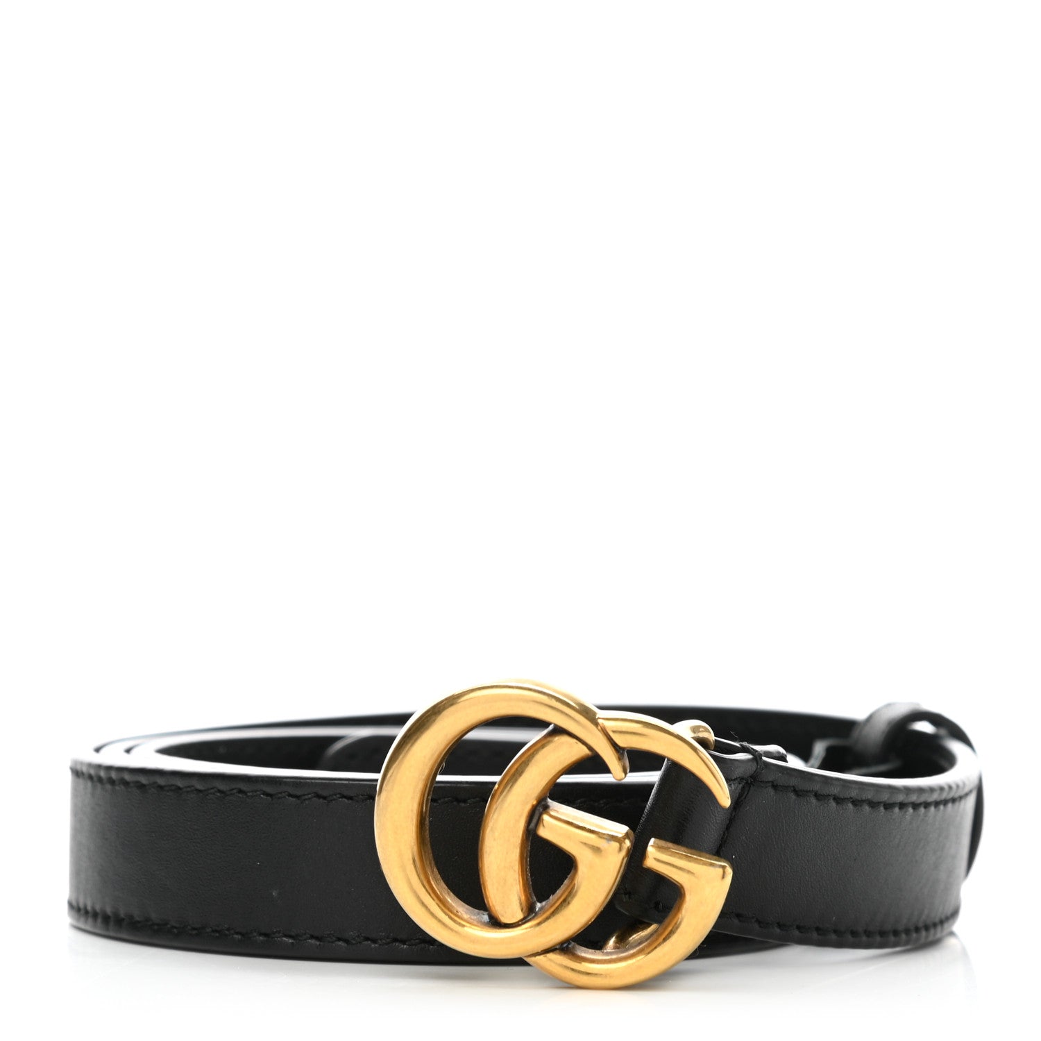 Gucci Calfskin Double G 20mm Belt 80 32 Black 1 of 5