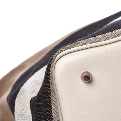 Burberry Canvas Mega Check Medium Ashby Hobo White 10 of 26